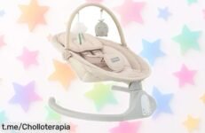 Mecedora MoMi KENANI SAND para bebés: música y juguetes que hacen sonreír a tu pequeño. ¡Super chollo en precio rebajado, no dejes escapar esta oportunidad!