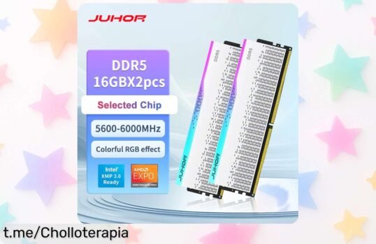 Memoria DDR5 Juhor RGB 16GBx2 a 6000MHz con velocidad brutal y precio rebajado para potenciar tu PC ya es un super chollo, quedan pocas unidades ¡corre que vuela!