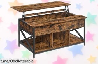 Mesa de centro Vasagle con tablero elevable y espacio oculto, ¡precio rebajado que te dejará boquiabierto! Dale un toque único a tu salón, pero corre que vuelan.