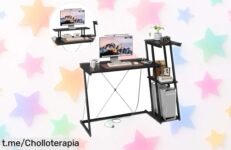 Mesa de juegos y escritorio Dripex con USB y enchufe incorporados, estante triple súper resistente; precio rebajado por tiempo limitado para que disfrutes del mejor espacio sin vaciar tu bolsillo ¡consíguela ya antes que se agote!