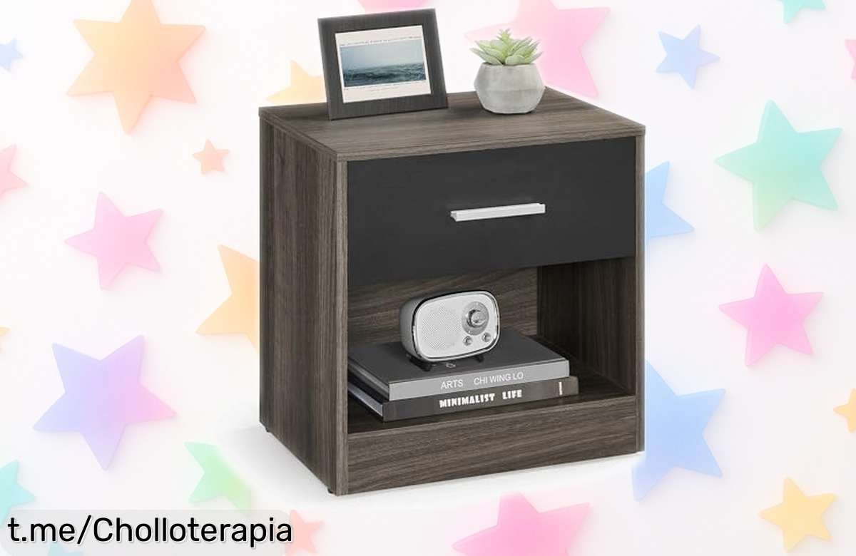 Mesita de noche Vasagle LET619K74 con cajón silencioso y diseño minimalista super chollo en precio rebajado que no puedes dejar escapar montaje fácil ¡hazla tuya ya antes de que se acaben!