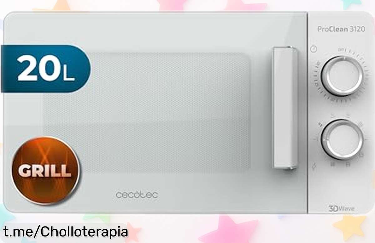 Microondas Cecotec ProClean 3120 en blanco: tu aliado para cocinar rápido y dorar a la perfección, ¡en un super chollo que está de rebajas! No dejes pasar esta oferta limitada; ¡la calidad no espera, cómpralo ya!