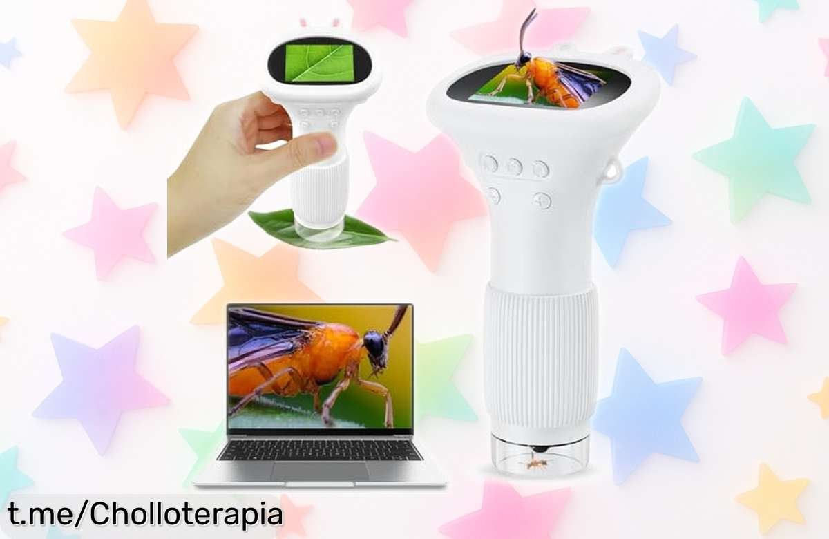 Microscopio infantil Ashfly 50X-200X con pantalla IPS y luces LED para explorar hasta 400 fotos rebajado ya, oferta limitada que no puedes dejar pasar por un precio muy bajo ¡Corre antes de que se agote este súper chollazo!