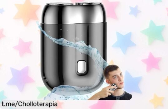 Mini afeitadora eléctrica de viaje con carga rápida, ¡super chollo a precio rebajado! Confianza y estilo siempre contigo, pero date prisa que esto no durará mucho.