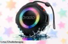 Mini altavoz portátil Bluetooth oraolo con sonido 360° y resistencia al agua, ¡rebajado a un precio increíble! No te pierdas la fiesta musical en tus manos.