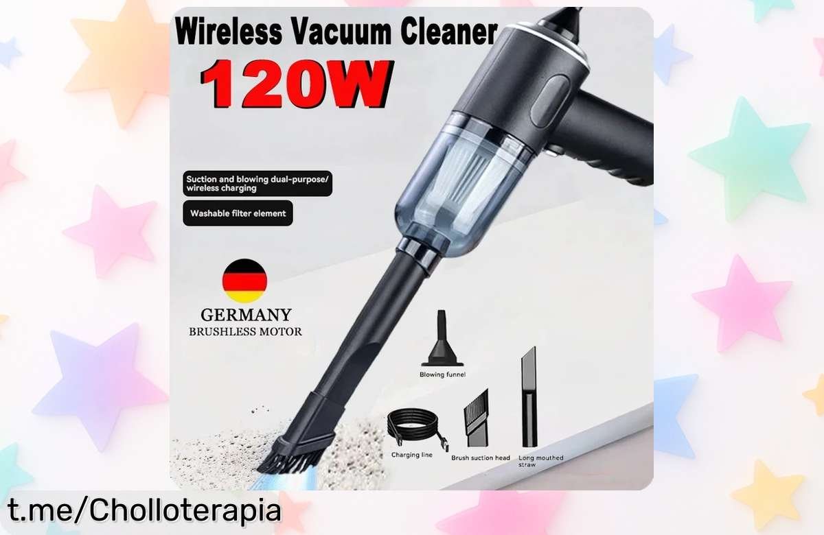 Mini aspirador de coche inalámbrico 9000Pa con carga USB, potente y fácil de usar para casa o auto a precio rebajado que vuela rápido ¡Hazte ya con este super chollo antes que desaparezca!