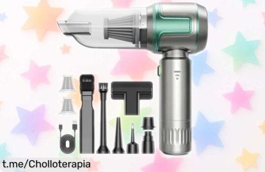 Mini aspiradora de mano con succión brutal 4 en 1, motor turbo sin escobillas y rebaja que vuela: un ofertón temporal para dejar coche y casa sin una mota ¡corre antes que se agoten!