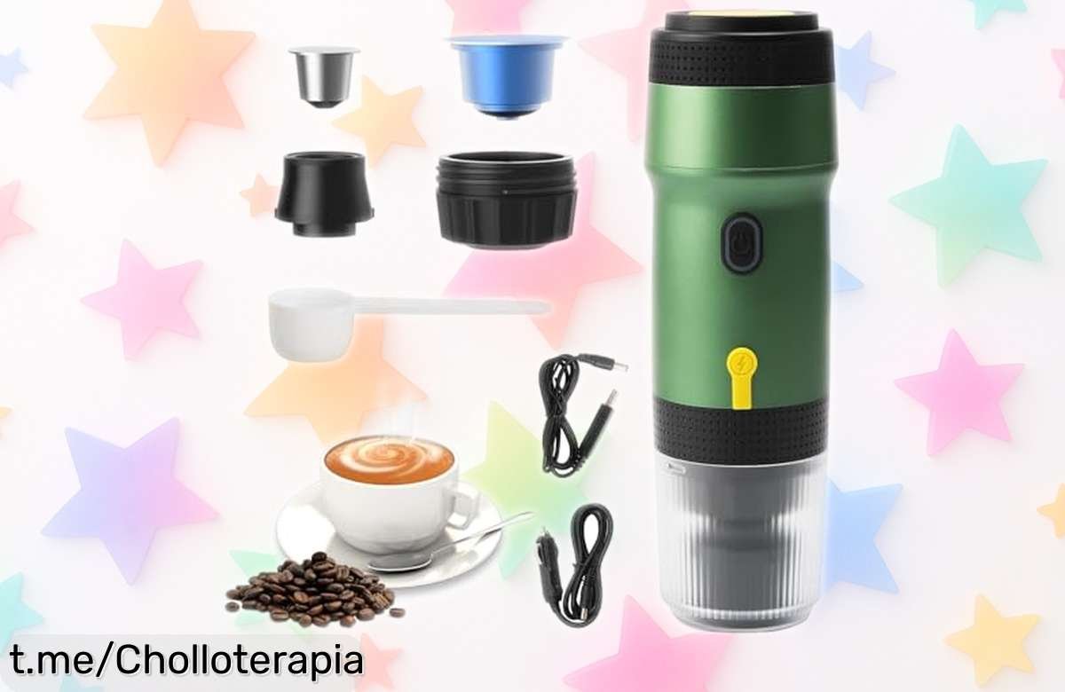 Mini cafetera expreso portátil Diceevil con USB para café en 60 segundos y triple compatibilidad, precio rebajado solo por poco tiempo ¡no pierdas este super chollo!