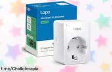 Mini enchufe inteligente Tapo P100 de TPLink con wifi que controla tus aparatos desde el móvil o por voz genial precio rebajado para ahorrar en casa mano a tuyo antes que se agote la oferta