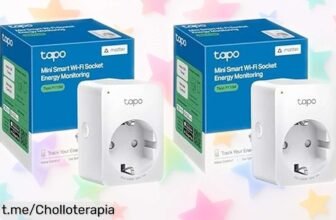 Mini enchufe inteligente Tapo P110M para controlar tu casa desde el móvil, ¡super chollo en pack de 2! Ahorra energía sin esfuerzo y aprovecha este precio rebajado por tiempo limitado, no te quedes sin los tuyos que vuelan.