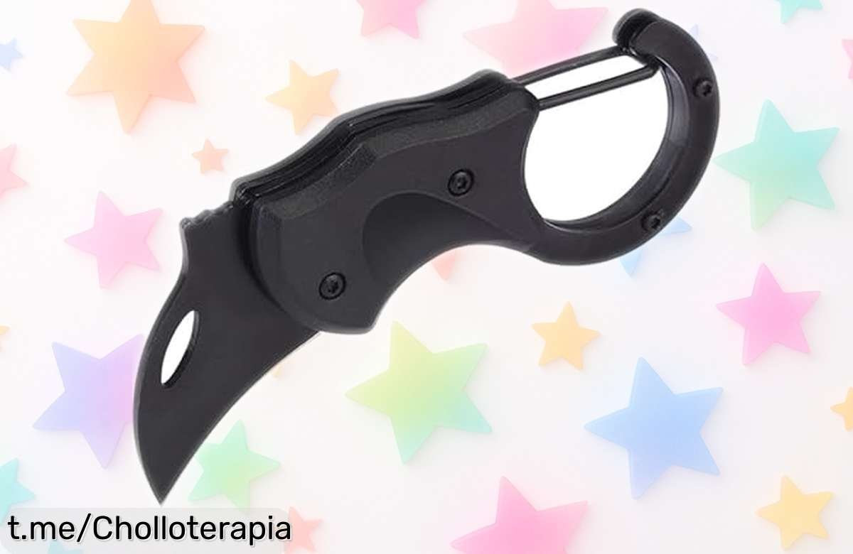 Mini navaja plegable Jimkply con mosquetón y filo afilado diseño original oferta limitada precio rebajado que no se repite ¡no pierdas este super chollo para tu mochila o llavero!