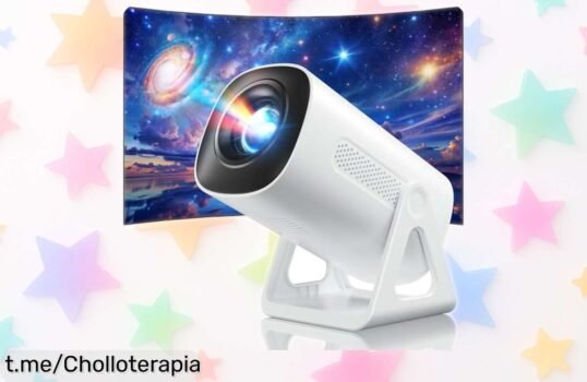 Mini proyector 4K con Android 11 y WiFi a precio rebajado perfecto para cine en casa, sonido HiFi espectacular y efectos galácticos que hacen de cada imagen un super chollo ¡no dejes pasar este ofertón por tiempo limitado!