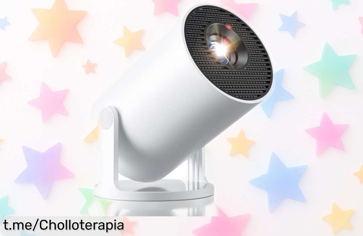 Mini proyector portátil 4K con Android TV y rotación 180°, disfruta del cine en casa sin complicaciones; descuento brutal, ¡apresúrate que vuelan!