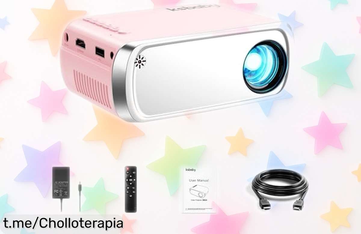 Mini proyector portátil ksbaby con imagen súper clara y Bluetooth 5.4 precio rebajado chollazo perfecto para disfrutar pelis y juegos fuera de casa ¡una oferta limitada que no espera, corre antes de que vuelen!