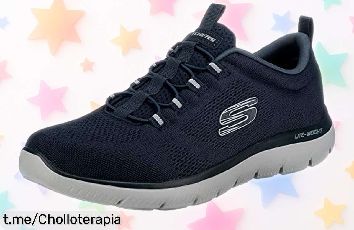 Mocasín Skechers Summits Louvin para hombre con máxima ventilación y amortiguación que protege tus pies, rebajado a un precio loco ¡Aprovecha este ofertón antes de que desaparezca!