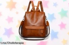 Mochila pequeña de cuero PU suave con estilo vintage irresistible, ¡rebajadísima y super chollo! No dejes pasar esta oportunidad única para lucir espectacular, cómprala ya.