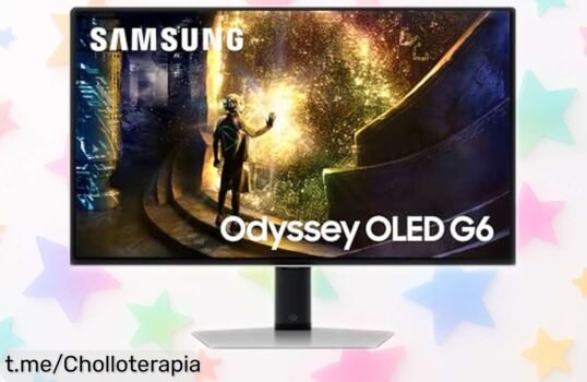 Monitor gaming Samsung Odyssey OLED G6 con 240Hz y negros profundos a precio rebajado que parece un super chollo, imagen ultra nítida sin reflejos para ganar partidas garantizado ¡Corre que vuelan las unidades!