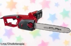 Motosierra eléctrica Einhell GEEC 2240 con espada OREGON y freno de seguridad a precio rebajado, corta fácil y seguro sin estrés ¡Corre que vuelan las unidades en esta oferta limitada!