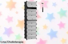 Mueble para zapatos SONGMICS con 10 compartimentos y puerta, precio rebajado que solo dura poco ¡organiza tus zapatillas ya y llévate este super chollo que se va volando!