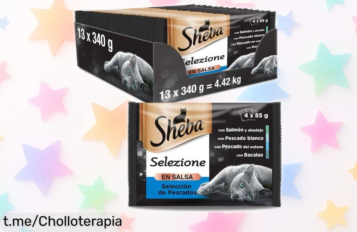 Multipack de comida húmeda Sheba selección pescados en salsa con precio rebajado disfruta ya este super chollo para mimar a tu gato antes que se agote ¡un festín delicioso y variado que no puedes dejar pasar!