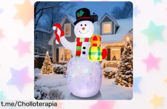 Muñeco de nieve hinchable gigante con luces LED para tu jardín, ahora a precio rebajado ¡Llena tus noches de magia y sorprende a todos ya!