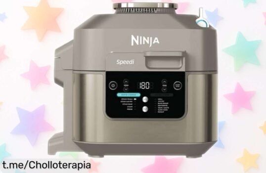 Olla rápida ninja speedi 10 en 1 que cocina tus platos favoritos en solo 15 min sin aceite con freidora de aire, ¿suena bien? Precio rebajado por tiempo limitado para preparar cuatro raciones frescas y sanas ¡Date prisa antes de que se acabe!