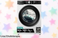 Olvídate de arrugas y bacterias con la lavadora secadora Hisense WD3S1043BW3, ¡super chollo a precio rebajado! Conviértete en el rey del hogar: lava y seca mientras te avisa al móvil. ¡Unidades limitadas, no te quedes sin la tuya!