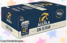 Pack 12 latas de cerveza El Águila sin filtrar a un precio rebajado impresionante, date prisa que vuelan y vive cada sorbo como una fiesta con amigos ¡No te lo pierdas!