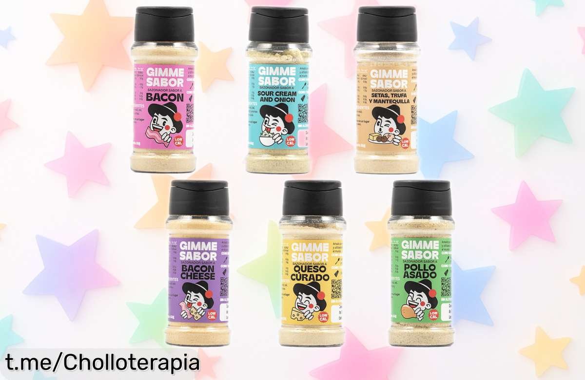 Pack 6 sazonadores vegetales GIMME SABOR con sabores brutales. ¡Aprovecha el precio rebajado y da vida a tus platos! No dejes escapar este super chollo, transforma cada comida en una fiesta y sorprende a todos. ¡Cómpralos ya antes de que vuelvan al precio normal!