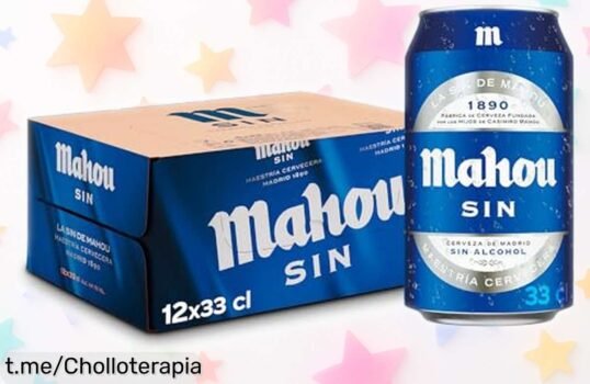 Pack de 12 cervezas Mahou 330 ml con sabor auténtico y aroma que conquista, ahora a un precio rebajado impresionante que vuela rápido ¡No pierdas este ofertón único para refrescar tus momentos!