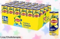 Pack de 24 Lipton Limón 330ml con sabor cítrico único y energía natural del té negro a precio rebajado, ¡un ofertón que vuela rápido!