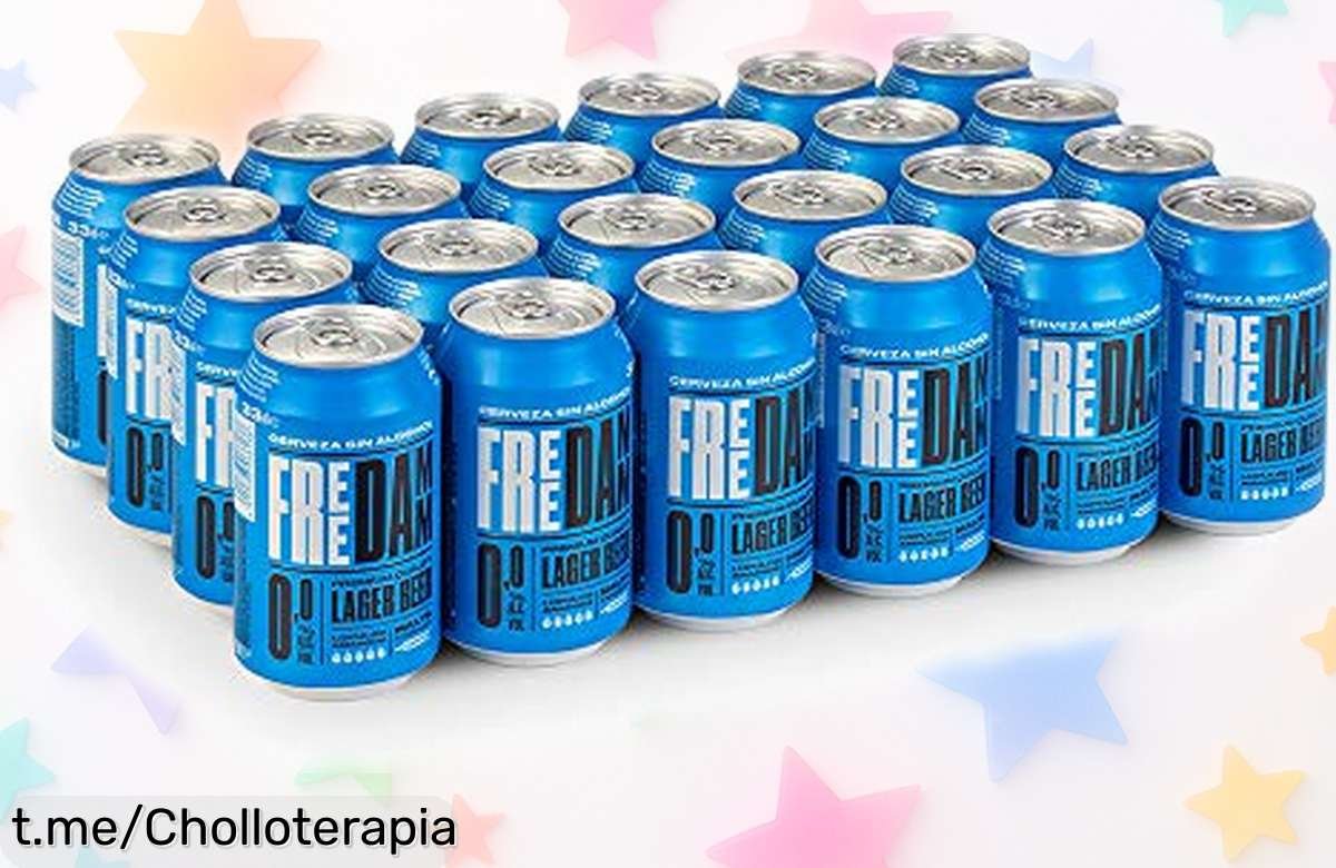 Pack de 24 cervezas sin alcohol Free Damm con amargor perfecto y súper frescas a precio rebajado no te quedes sin este ofertón por tiempo limitado ¡corre que vuelan!