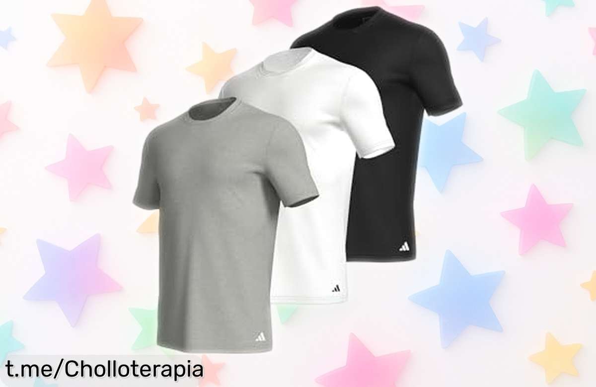 Pack de 3 camisetas adidas para hombre con diseño moderno y precio rebajado que no se repetirá, ¡perfectas para el gym o la calle! Corre que vuelan estas unidades limitadas y disfruta ya de un super chollo imprescindible en tu armario.
