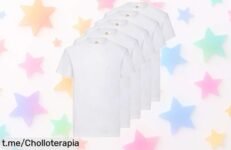 Pack de 5 camisetas Fruit of the Loom originales a precio de ganga, algodón suave y confort inigualable. ¡Super chollo que vuela! No te quedes sin las tuyas y aprovecha esta oferta limitada antes de que se agoten.