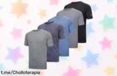 Pack de 5 camisetas atléticas para hombre con secado rápido y súper transpirables marca líder oferta única precio rebajado chollazo límite en unidades ¡Corre que vuelan!