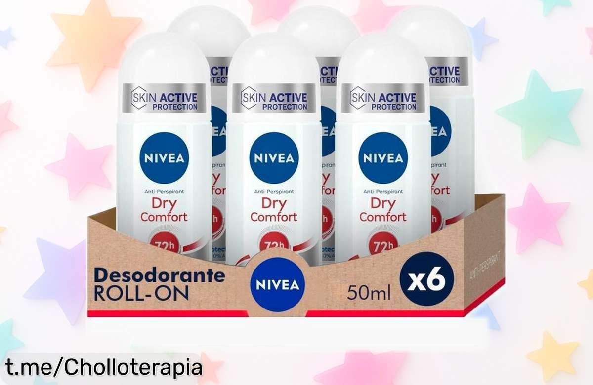 Pack de 6 desodorantes NIVEA Roll On Dry Comfort a un precio loco, con oferta limitada para que te sientas fresco y seguro todo el día. ¡No dejes pasar esta oportunidad! Corre antes de que se agoten, porque una vez que vuelan, ya no regresan.