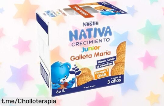 Pack de 6 galletas líquidas Nestlé Nativa Junior con Omega 3 y calcio para peques que cuidan su cerebro y huesos precio rebajado solo por poco tiempo ¡corre que vuelan!