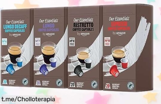 Pack de 80 cápsulas de café espresso compatibles con Nespresso, sabor intenso y variedad top que ahora te traemos a precio rebajado No esperes más porque esta caída brutal se va pronto ¡Agarra tu energía diaria con este ofertón único!