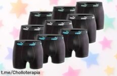 Pack de 9 bóxers Puma Everyday en negro con precio rebajado que no se ve todos los días, un super chollo para renovar tu armario ya y aprovechar esta oferta limitada antes de que vuelen tus unidades