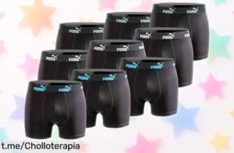 Pack de 9 bóxers Puma Everyday en negro con precio rebajado que no se ve todos los días, un super chollo para renovar tu armario ya y aprovechar esta oferta limitada antes de que vuelen tus unidades