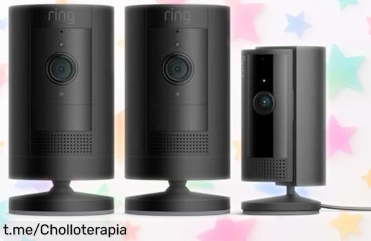 Pack de cámaras vigilancia Ring con vídeo HD y comunicación bidireccional rebajado ya, no te quedes sin estas 2 Stick Up y la cámara interior ¡ofertón que vuela por tiempo limitado!