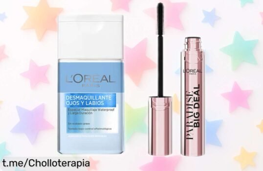 Pack desmaquillante L’Oréal Paris waterproof + máscara Paradise en un super chollo con precio rebajado, ideal para realzar tu mirada ¡No esperes más, están volando y esta oferta es limitada!