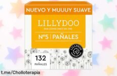 Pañales talla 5 Lillydoo sin perfume con súper absorción y protección total antic fugas, caja de 132 unidades a precio rebajado que no durará mucho ¡consigue ya este ofertón antes de que se acabe!