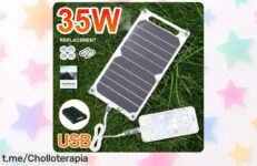 Panel solar portátil Sunpower 35W con cargador USB, ¡ahora a un precio rebajado que no verás dos veces! Energiza tu vida donde quieras y no dejes escapar este super chollo.