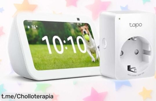 Pantalla inteligente Echo Show 5 (3ª gen) con Alexa y enchufe Tapo P100MA juntos a precio rebajado, sonido potente y control por voz ¡ofertón limitado que no puedes dejar pasar!
