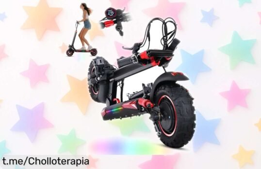 Patinete eléctrico todoterreno 1200W con neumáticos de miedo y hasta 55 km sin parar, ahora a un precio rebajado que no podrás creer ¡Date prisa que vuelan las unidades!