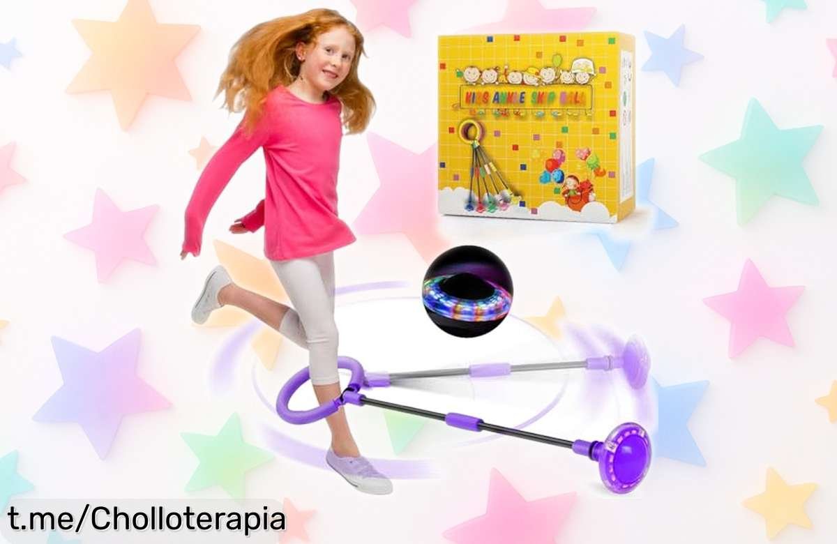 Pelota de salto de tobillo chimoo con anillo intermitente, diversión sin fin para peques entre 6 y 9 años, ¡precio rebajado que vuela rápido! No te pierdas este super chollo exclusivo por poco tiempo, quedan poquísimas unidades ¡corre a conseguirla ya!