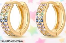 Pendientes de aro con circonio en plata 925, diseño luna y estrellas: ¡súper chollo que vuela! Precio rebajado para añadir un toque mágico a tus días. No te los pierdas, aprovecha esta oferta única antes de que se agoten.