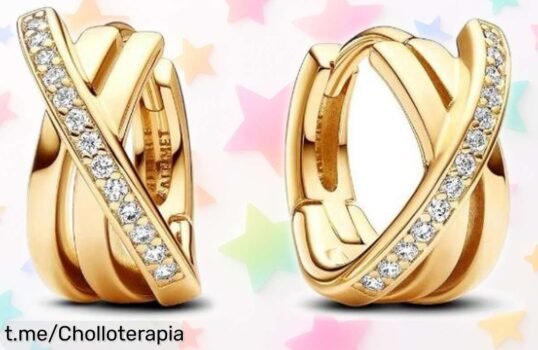 Pendientes de aro cruzados Pandora con engaste pavé: un super chollo a precio rebajado que no puedes dejar pasar, ¡brilla en cada momento y date el capricho ahora!