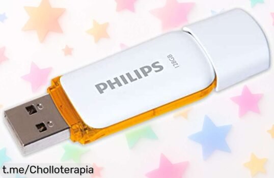 Pendrive Philips USB 2.0 de 128 GB edición Snow naranja, rebajado y listo para guardar tus mejores momentos ¡No te quedes sin el tuyo, que vuelan!